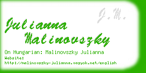 julianna malinovszky business card